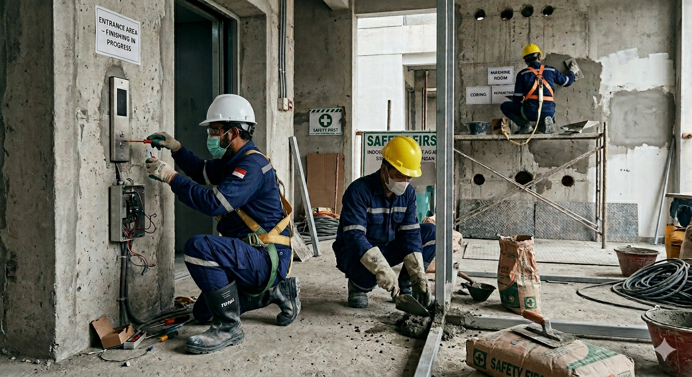 Gambar pekerja di proyek GKY KEBAYORAN BARU
